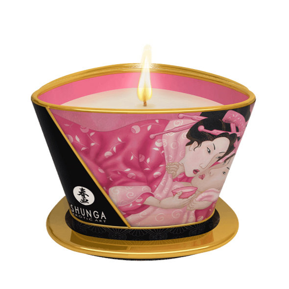 Shunga Rose Petals Massage Candle 